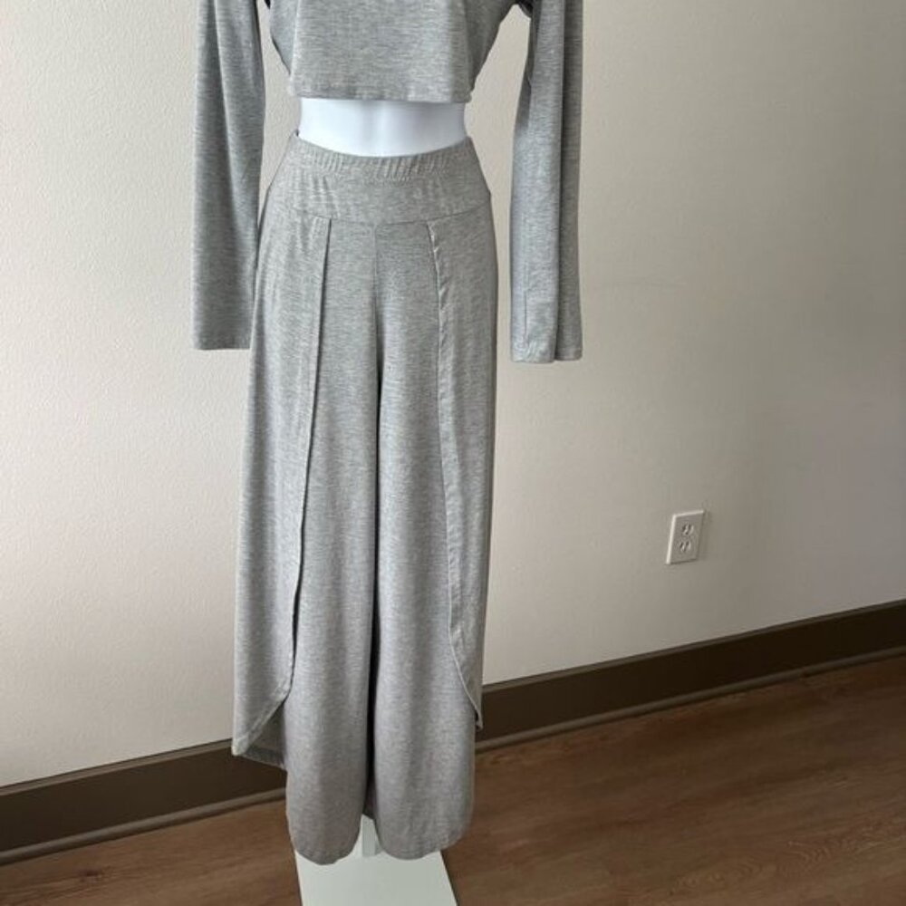 Two Piece Pant Set Medium Crop Top Flare Pants Split Fairy Festival Streetwear - Picture 2 of 11